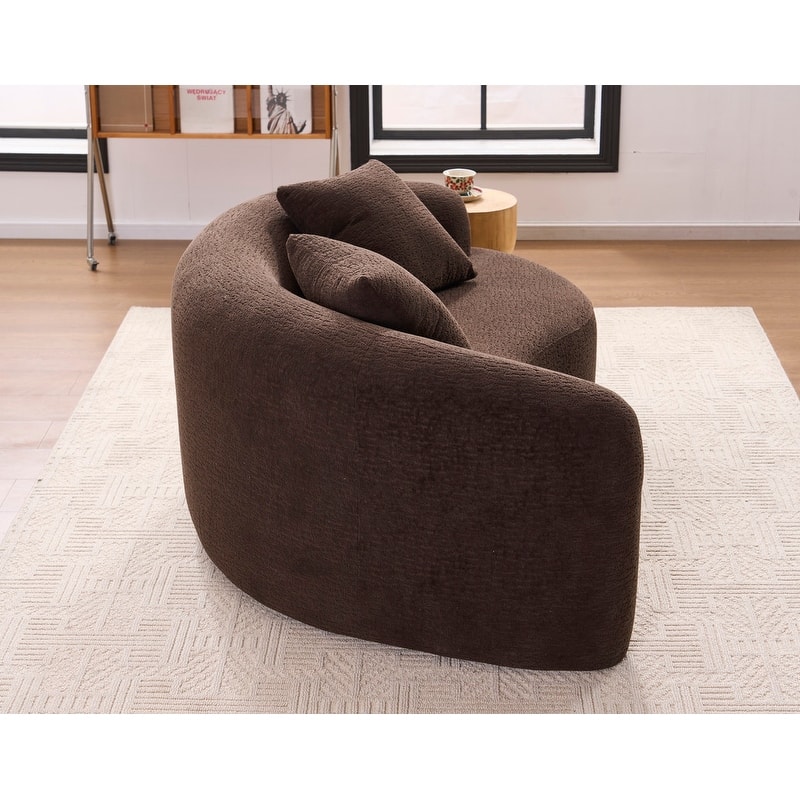 Single S-Curved Chenille Sofa Chair, No Assembly