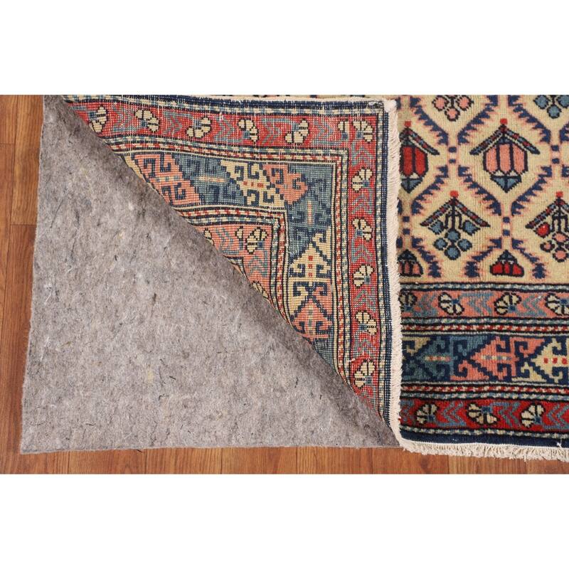 Hand Knotted Oriental 100% Wool Carpet Traditional All-Over Beige & Ivories Kazak Area Rug - 5' 2'' X 3' 5''