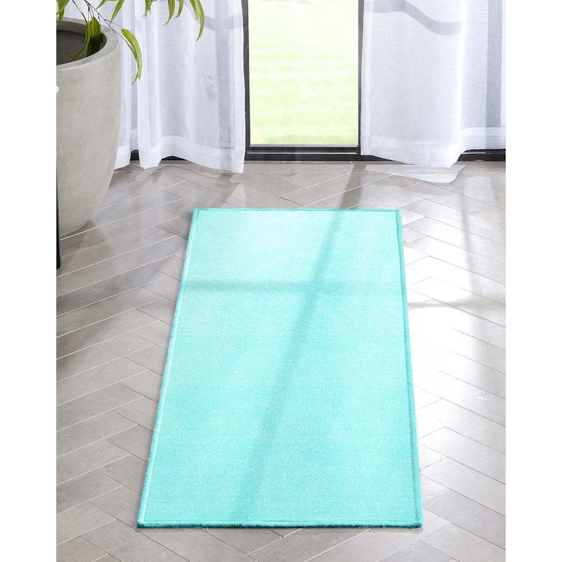 Well Woven Plain Solid Modern Flat-Weave Area Rug