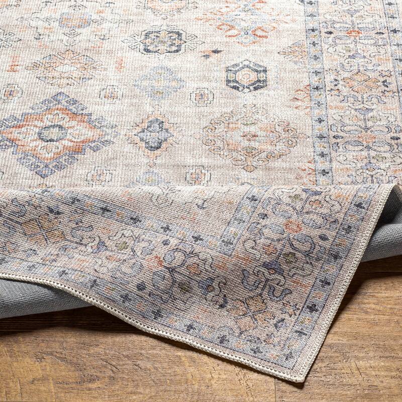 Livabliss Vita Traditional Medallion Machine Washable Area Rug