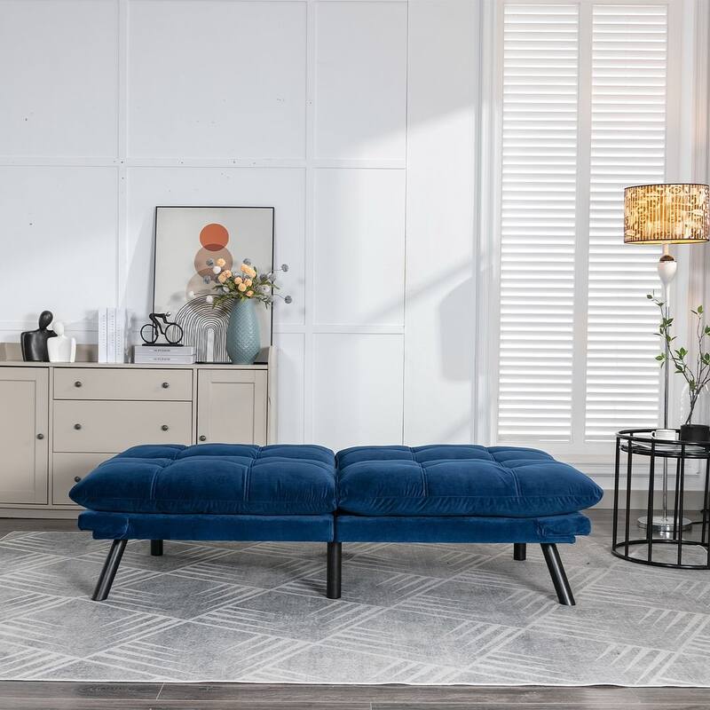 70.87" Futon Sofa Bed, Foam Foldable Couch Convertible Loveseat Sleeper Daybed with Adjustable Armrests for Small Space