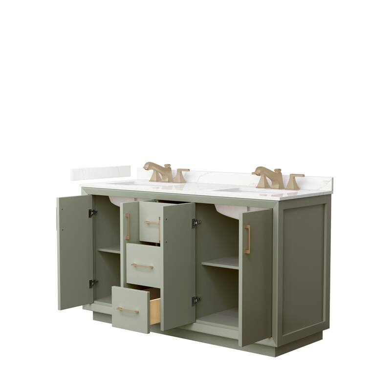 Strada 60-inch Double Vanity, Quartz Top