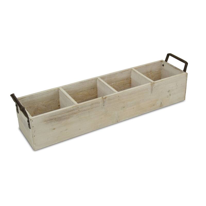 Brown Wooden 3 Slot Storage Caddy