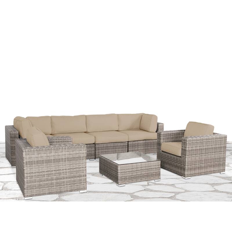 Wicker/Rattan 6 - Person Seating Group with Cushions