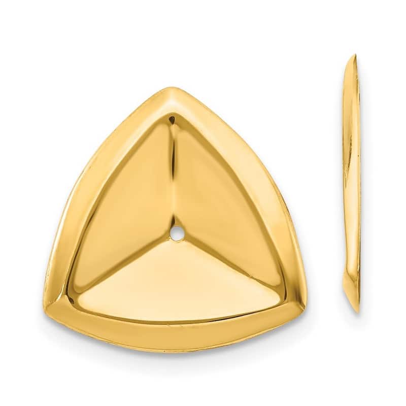 Curata 14k Yellow Gold Polished Triangle Earrings Jackets - 22x12mm Wide Jewelry Gifts for Women