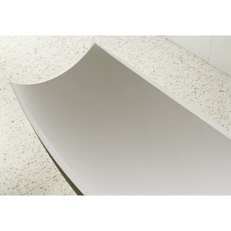 ALFI brand White Matte 71" Solid Surface Resin Free Standing Hammock Style Curved End Bathtub