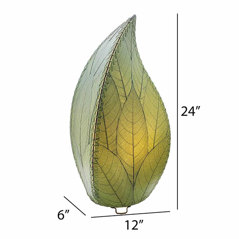 Eangee Handmade 24 Inch Leaflet Lamp, Cocoa Leaves Shade, 12 x 6 x 24 in. - 12 x 6 x 24