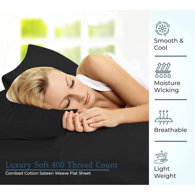 Royale linen 400 Thread Count Cotton Flat Sheet