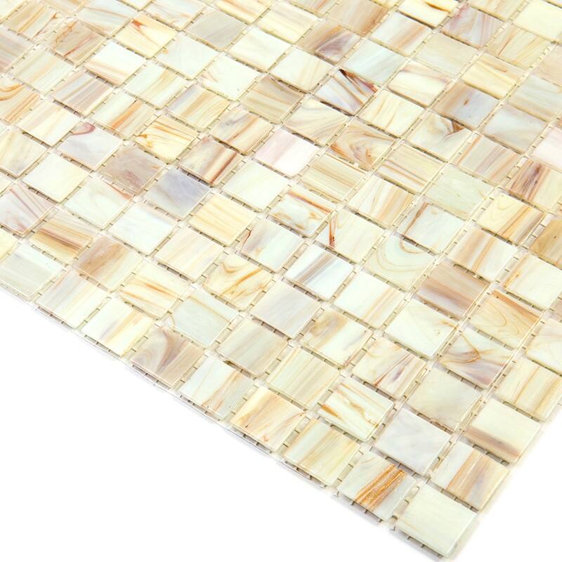 Apollo tile 12" x 12" Celestial Glossy Beige Glass Tile (20 sq ft/case) - 20 Pack