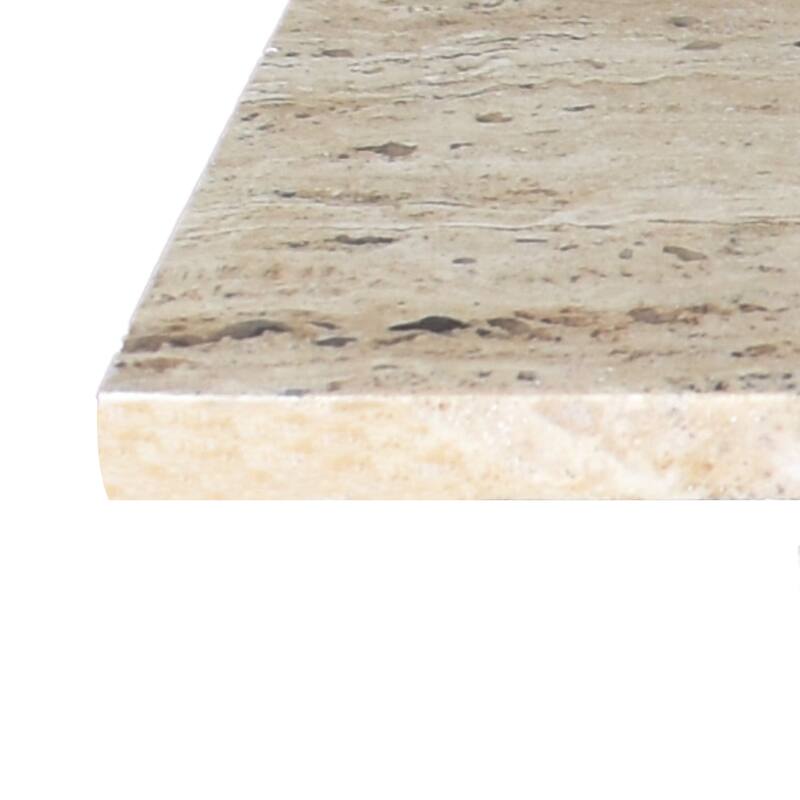 Venus 18.5" Contemporary Natural Marble Handmade T-Shaped End Table, Gray/Beige, by JONATHAN Y.