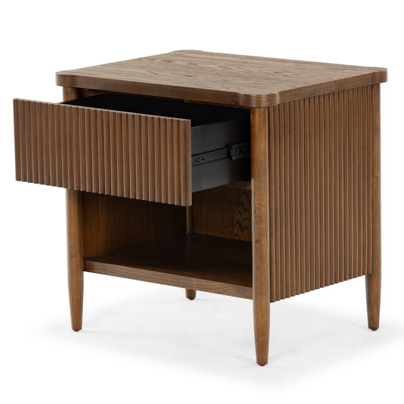 SAFAVIEH Couture Shelbie 1-Drawer Reeded Nightstand, Fully Assembled