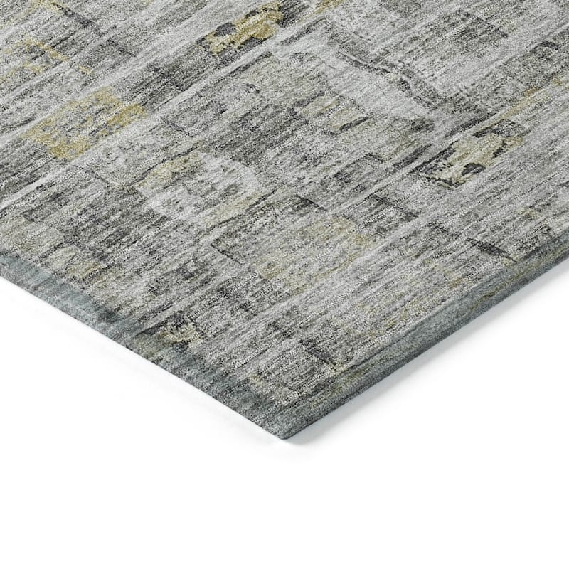 Machine Washable Indoor/ Outdoor Abstract Modern Chantille Rug