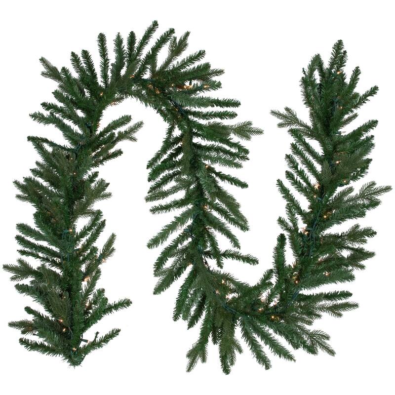 9' x 14" Pre-Lit Grande Spruce Artificial Christmas Garland Clear Lights