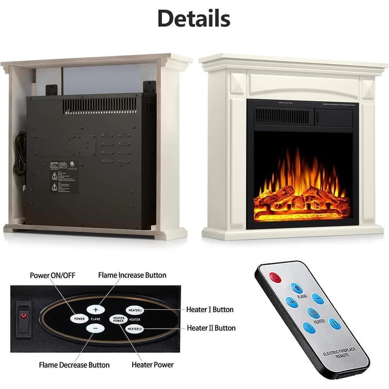 Electric Fireplace Mantel Wooden Surround Firebox