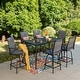 preview thumbnail 24 of 67, 7-Piece Patio Bar Stool Set Textilene Swivel Stools Grey