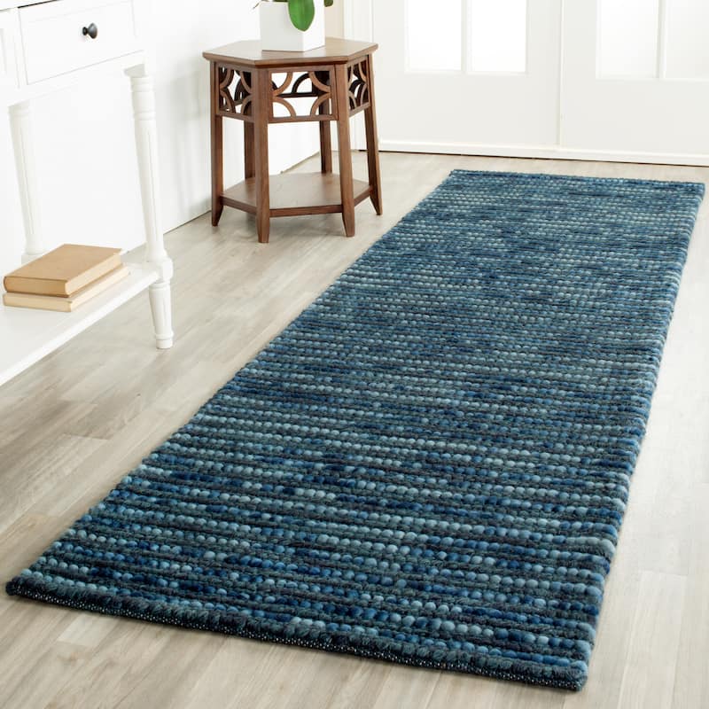 SAFAVIEH Handmade Bohemian Jelisava Jute & Wool Area Rug - 2'6" x 12' Runner - Dark Blue/Multi