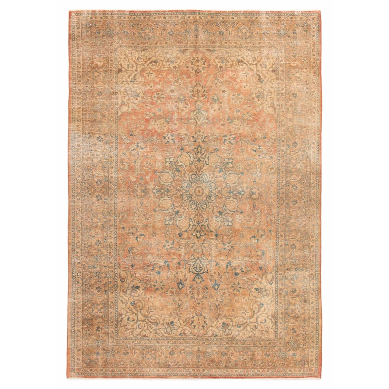 ECARPETGALLERY Hand-knotted Antalya Vintage Copper Wool Rug - 7'9 x 11'8 - Copper - 7'9 x 11'8