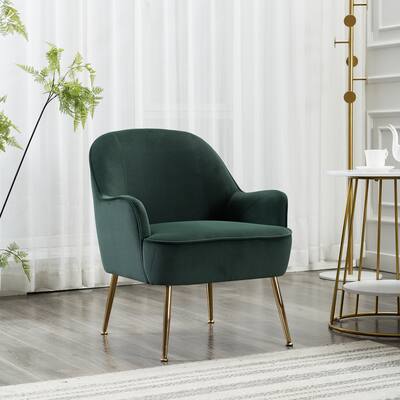 Modern Velvet Fabric Material Accent Chair