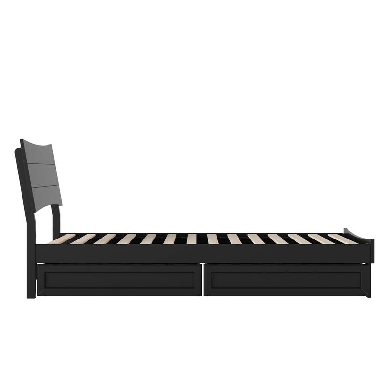 Phoenix Wood Platform Bed with Storage Drawers