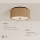 preview thumbnail 3 of 7, Juluca Boho Flush Mount Ceiling Light Fixture with Frosted Glass Diffuser and Seagrass Shade