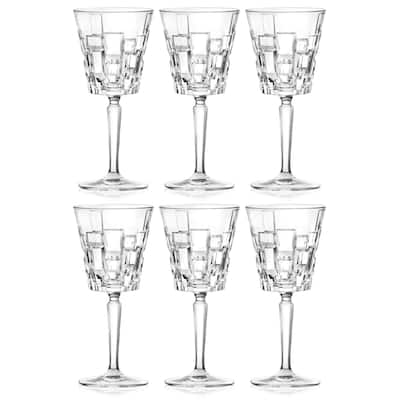 Majestic Gifts Inc.Crystal like Glass Wine/Water Goblet -9.3oz. -Set/6
