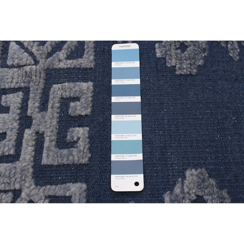 ECARPETGALLERY Hand-knotted Tangier Navy Wool Rug - 8'3 x 10'0