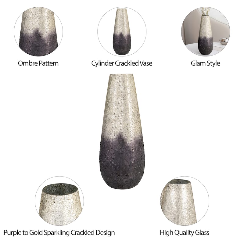 Sagebrook Home Modern Glam Glass Vase