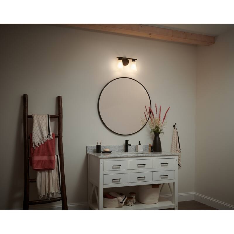 Kichler Lighting Stamos 13 in. 2-Light Modern Bathroom Vanity Light