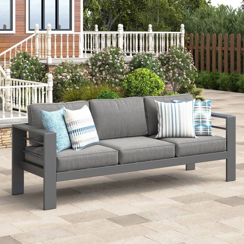 All-weather Outdoor 3 Seats Sofa Couch for Balcony, Garden, Deck, Backyard