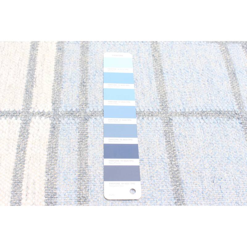 ECARPETGALLERY Flat-Weave Ankara FW Slate Blue Wool Kilim - 5'1 x 7'10