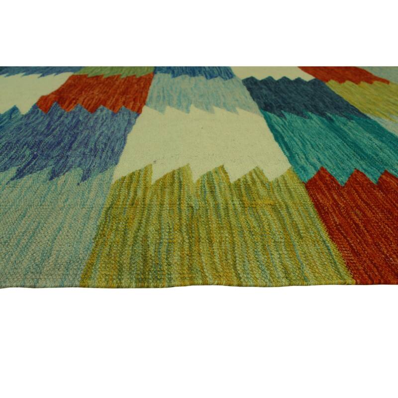 Hand-Woven Winchester Kilim Hafez Ivory/Rust Rug - 8'7" x 11'8"