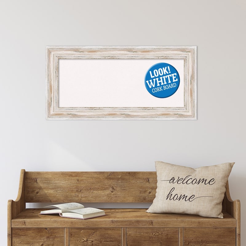 Framed White Cork Board, Alexandria White Wash