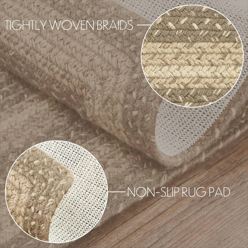 Cobblestone Jute Rug Rect w/ Pad 27x48 - 27" x 48" Rectangle