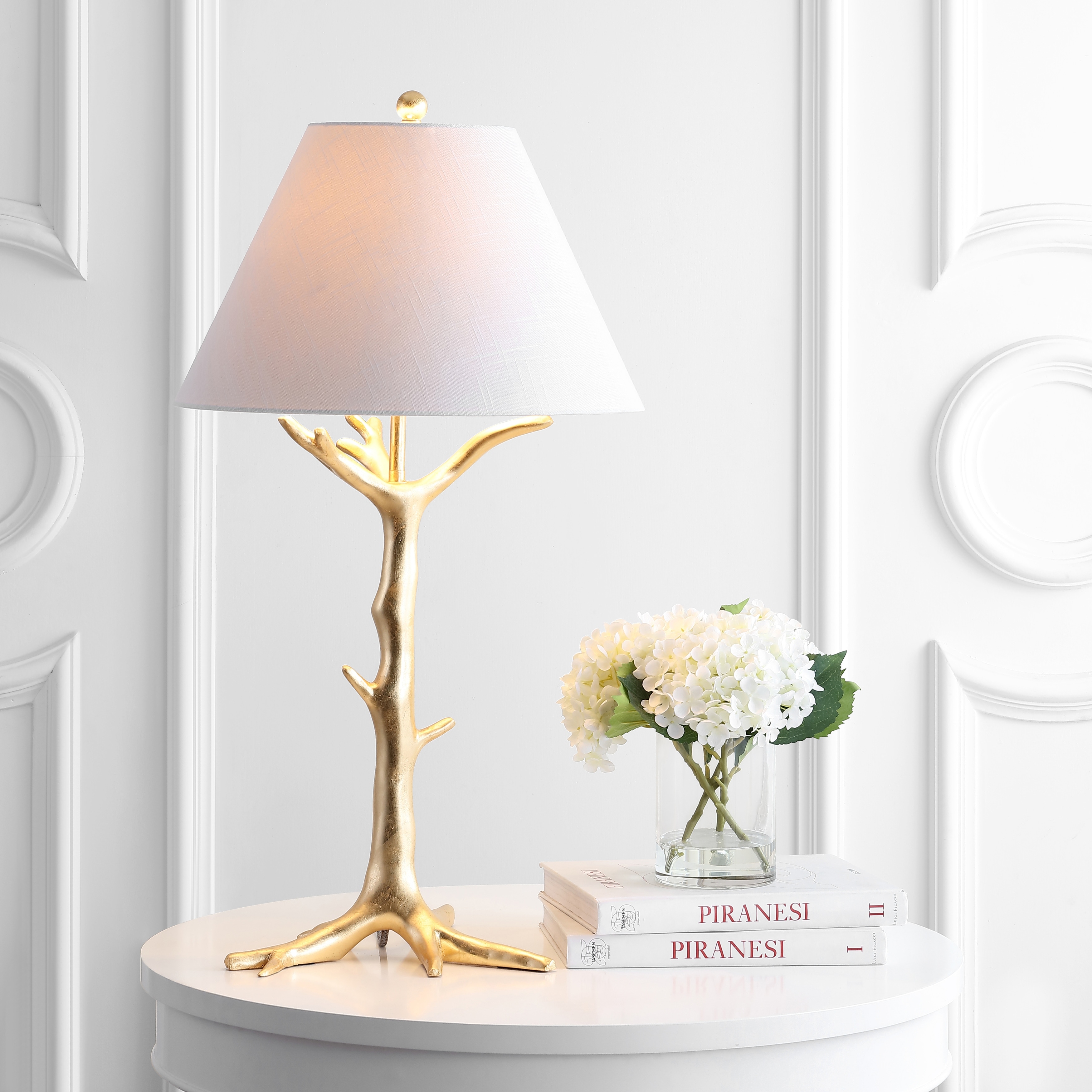 JONATHAN Y Arbor 33.5" Resin LED Table Lamp, Gold