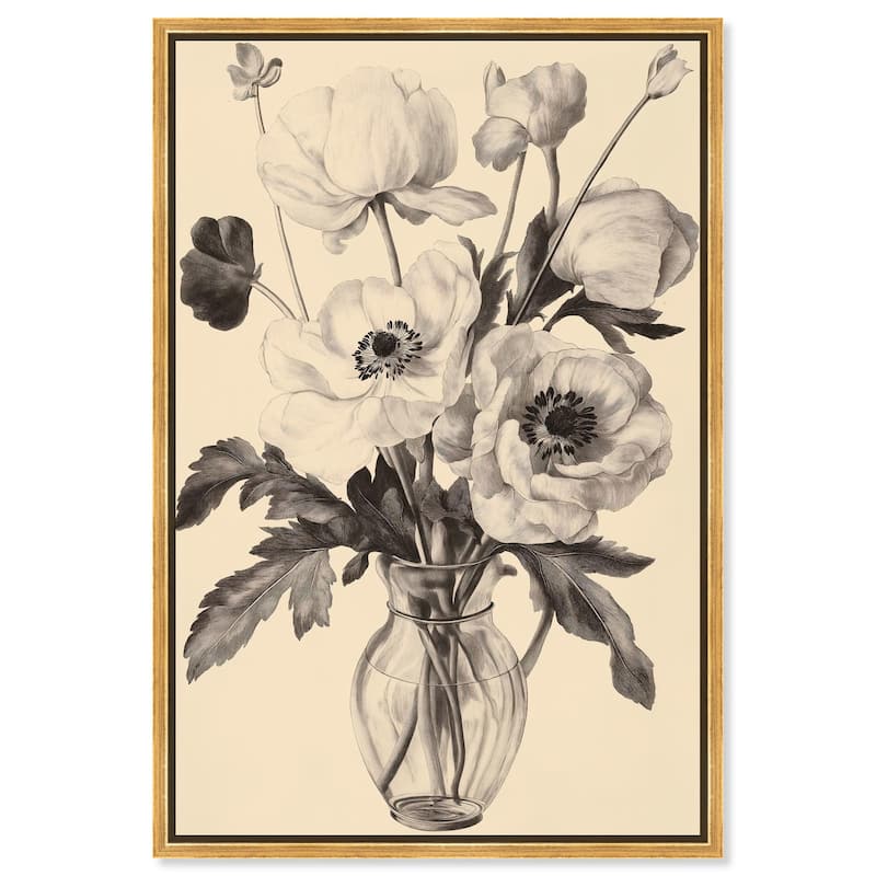 Herbarium's Hush III Canvas by Art Remedy - Gold - 36" x 54"