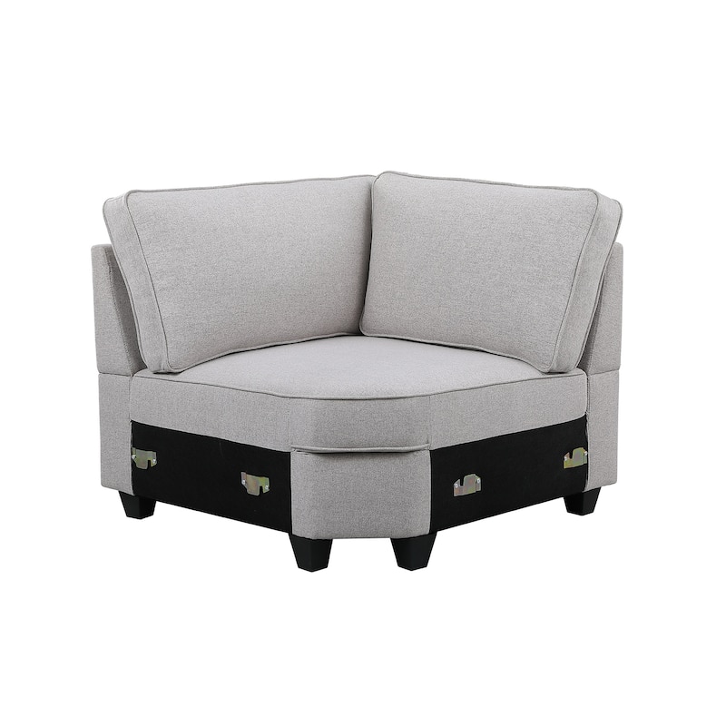 8 Piece Modular L-Shape Sectional Sofa with Ottoman