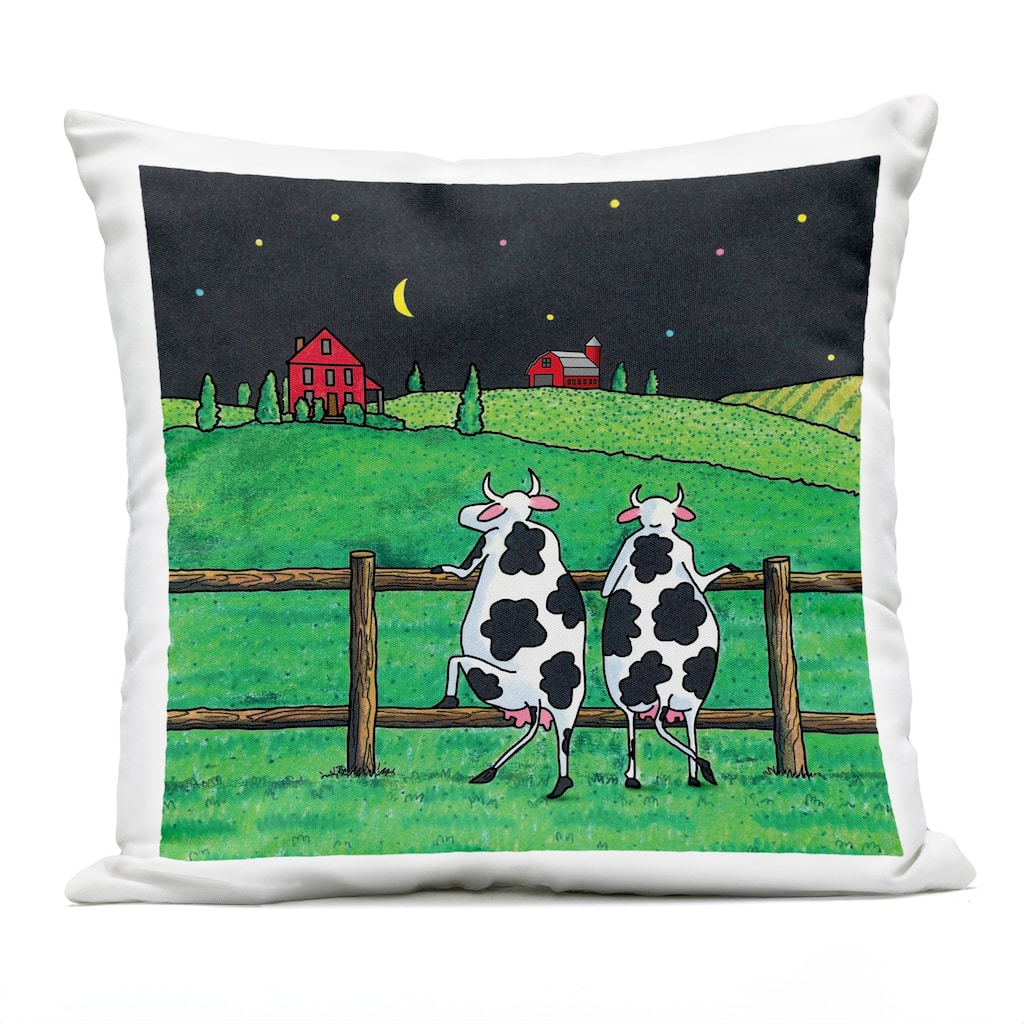 Stupell Girls Night Out Cows Printed Outdoor Throw Pillow Design by Roger Straub