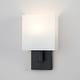 preview thumbnail 1 of 13, Black Wall Sconce Light With White Fabric Shade