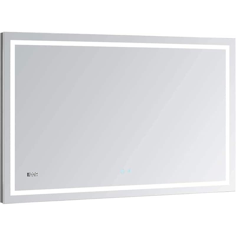AQUADOM Daytona 48in x 36in x 1in LED Bathroom Vanity, Fog Free Touch Button Dimmable Wall Mounted Bedroom Mirror - 48"x36"x1" - 48"x36"x1"