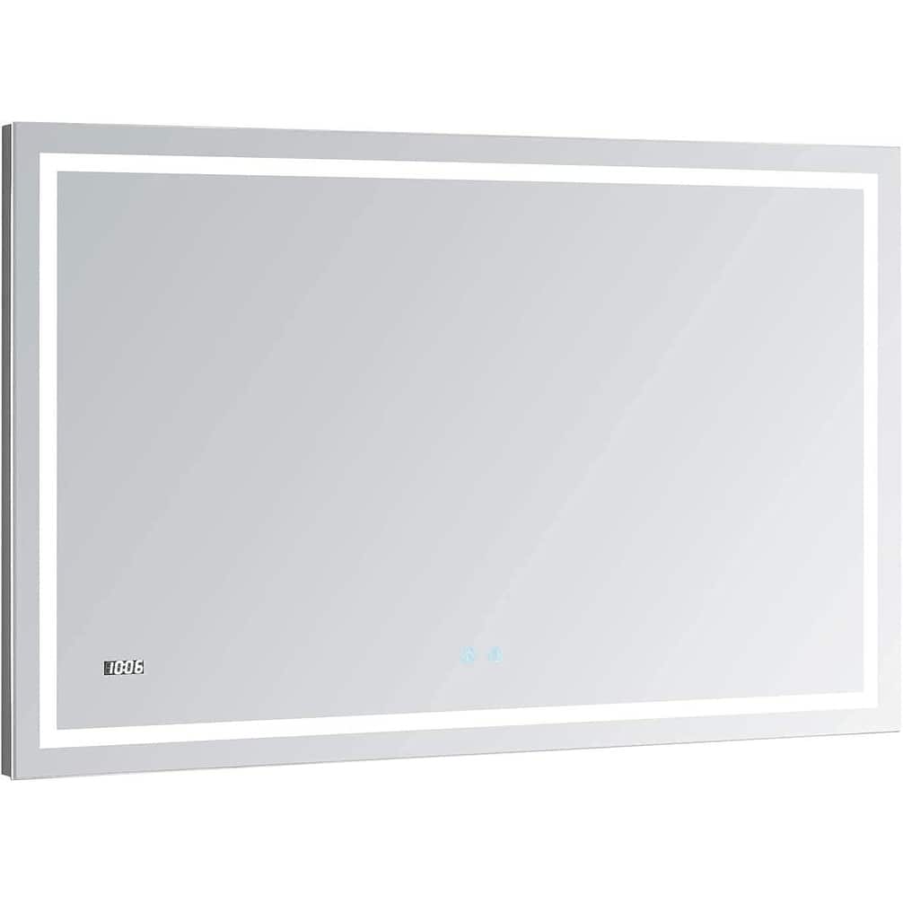AQUADOM Daytona 48in x 36in x 1in LED Bathroom Vanity, Fog Free Touch Button Dimmable Wall Mounted Bedroom Mirror - 48"x36"x1"
