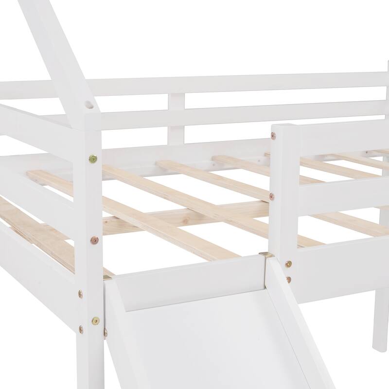 Loft Bed with Slide, House Bed with Slide