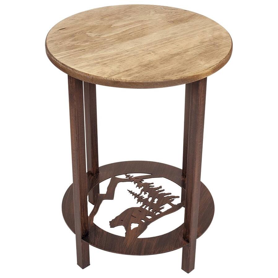 Rustic Round End Table Bed Bath & Beyond 36254017