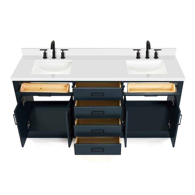 Ariel T073DWQRVO Hepburn 73" Free Standing Double Basin Vanity Set