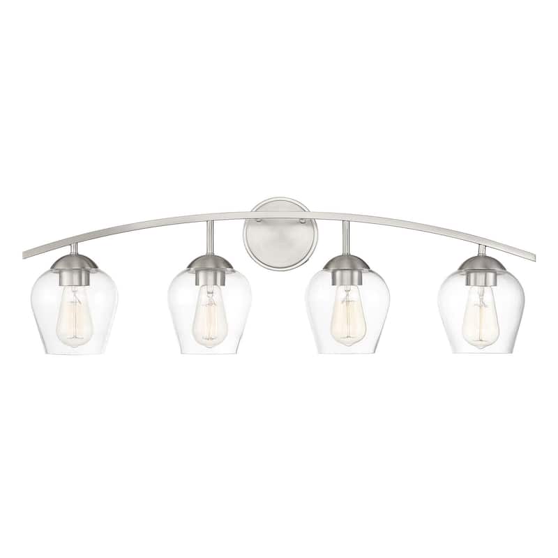 Meridian M80033 4 Light 33" Wide Bathroom Vanity Light with Clear - Brushed Nickel