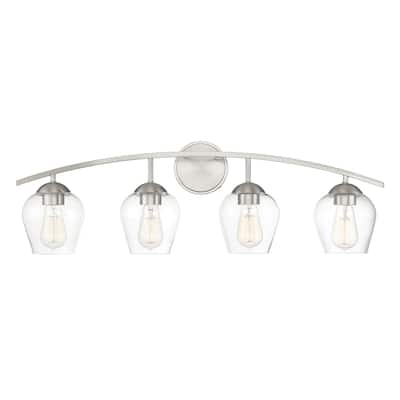 Meridian M80033 4 Light 33" Wide Bathroom Vanity Light with Clear