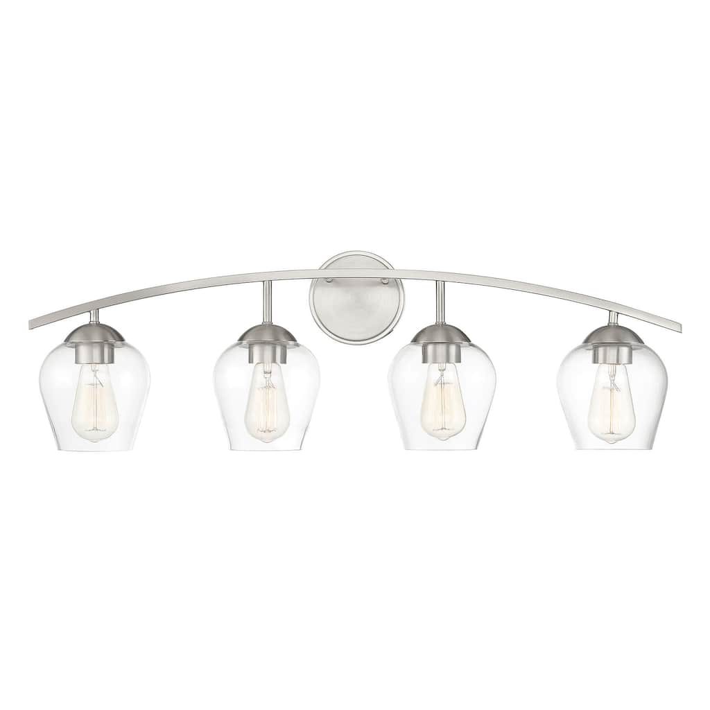 Meridian M80033 4 Light 33" Wide Bathroom Vanity Light with Clear