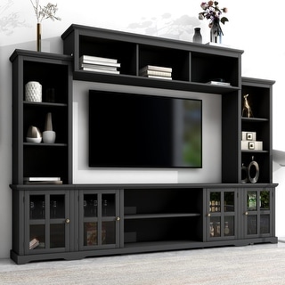 Entertainment Wall Unit Console TV Stand Display Cabinet Bookcase - Bed ...
