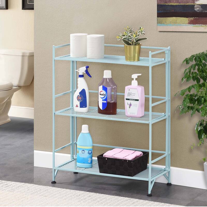 Convenience Concepts Xtra Storage 3 Tier Wide Folding Metal Shelf