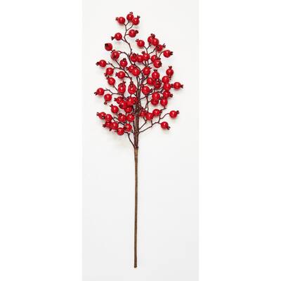 24" Artificial Christmas Large Red Berry Spray, Set of 3 - 24