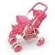 preview thumbnail 8 of 10, Badger Basket Reversible Double Doll Stroller - Pink/Polka Dots